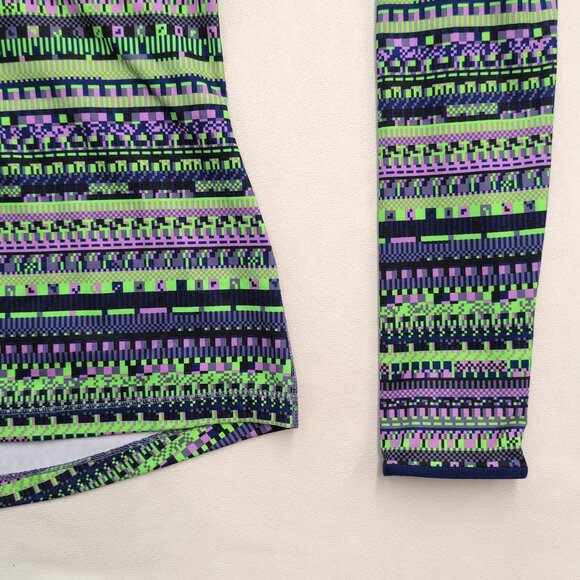 Nike Pro Dri-FIT‎ Women's Long-Sleeve Half-Zip Top S - Green Pattern - Picture 7 of 10